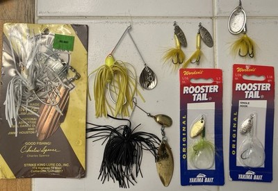 8 pc Spinner & Spinnerbait Lot Strike King Rooster Tail Mepps New & Used