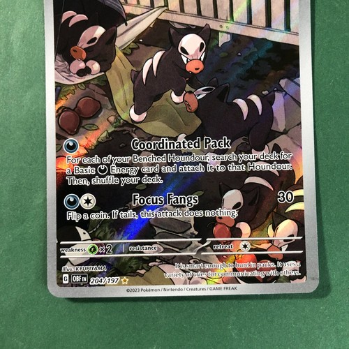 Pokemon Card - Houndour Obsidian Flames 204/197 Illustration Rare - Picture 3 of 4
