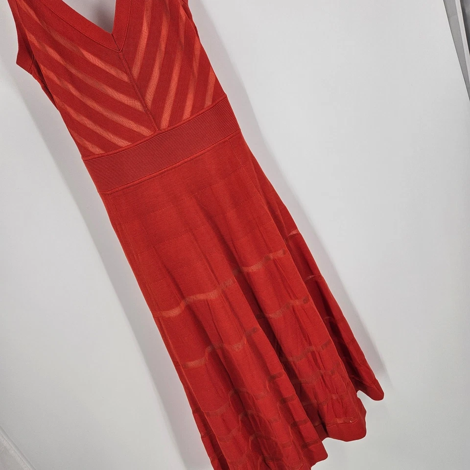 Vestido Temperley London Naranja Tejido Seda Sin Mangas Ajuste y Acampanado Fluido Midi Talla M Foto 2 de 4