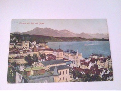 Luzern mit Rigi und Alpen. Ansichtskarte.