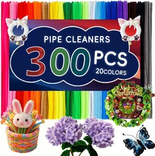 300PCS Pipe Cleaners Craft, 20Colors Pipe Cleaners Bulk for Arts and Crafts Supp
