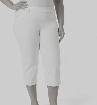 Gloria Vanderbilt Women's White Shape-Effect High-Rise Capri Jeans Plus Size-16W