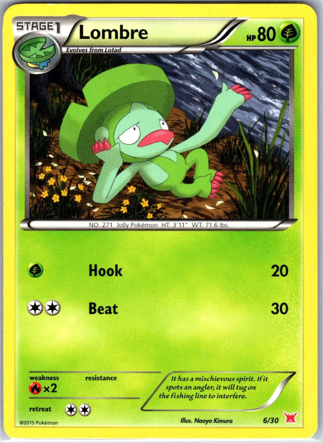 Lombre 6/30 Common Regular Card XY Trainer Kit: Latias & Latios Pokemon TCG LP