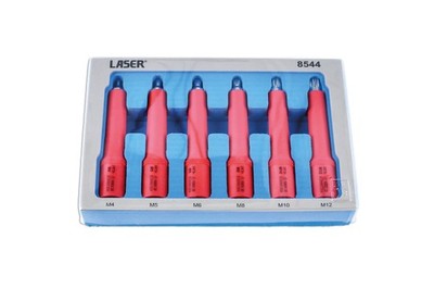 Laser Werkzeugen Isoliert Spline Bit Buchse Set 1cmD 6pc M4 M5 M6 M8 M10 & M12