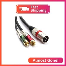SiYear 10FT XLR Male to 2 x Phono RCA Plug Adapter Y Splitter Patch Cable, 1 XLR