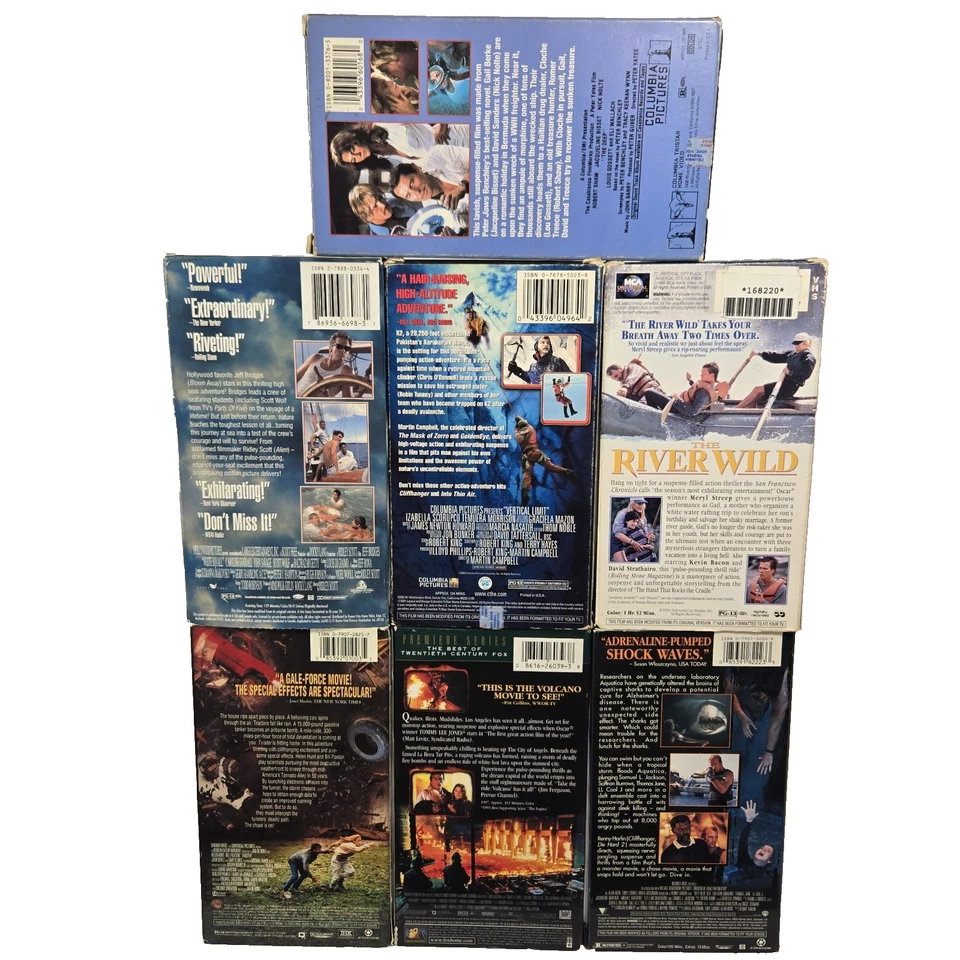 7 VHS Movies Lot Volcano Twister Deep Blue Sea White Squall Vertical Limit Wild - Image 3 of 4