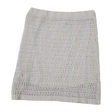 Freshman 1996 Crochet Mini Skirt Ivory Boho Festival Hippie Elastic Waist Beach