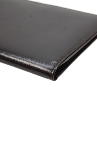 Gucci Womens Leather Gold Tone Open Front Wallet Dark Brown - Picture 8 of 11