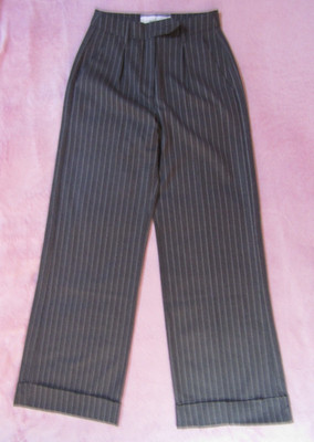 Bershka Women s Pinstripe Wide Leg Trousers Pants Size EUR 38 US 6 High Waist