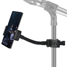 Mic Stand Phone Holder, Flexible Phone Holder for Microphone Stand, Adjustable I