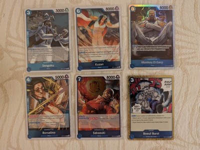One Piece TCG OP-12 Blue Navy Deck 43 Card Lot + HOLOS Kuzan Garp