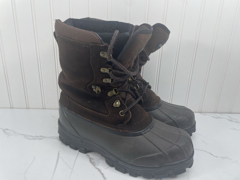 LaCrosse Iceman Boots Men 10 Leather Rubber Winter Pac Steel Shank Toe Hunting