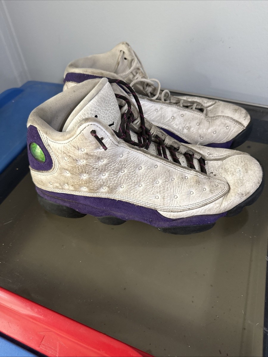 white purple jordan 13