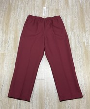 Alfred Dunner Womens Size 12 Classic Fit Ankle Pants Garnet Pull On Elastic