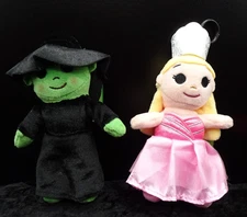 WICKED "ELPHABA &/or GLINDA" Plush Doll Zippered Keychain/Clip "You Pick" NWT
