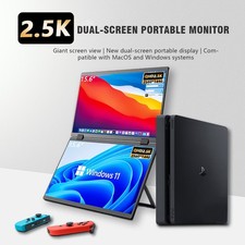 Dual Screen Folding Monitor 15.6" 2560 1440 Dual Portable Display Laptop MonitC6