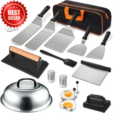 18PC Griddle Accessories Kit Flat Top Grill Tools Spatula Scraper BBQ Outdoor