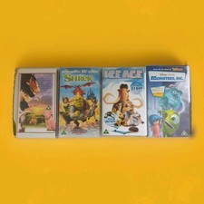 Bundle Of 4 Childrens VHS Classic Video Tapes,Babe,Ice Age, Shrek & Monsters Inc