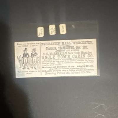 Uncle Tom s Cabin Original Production Ticket