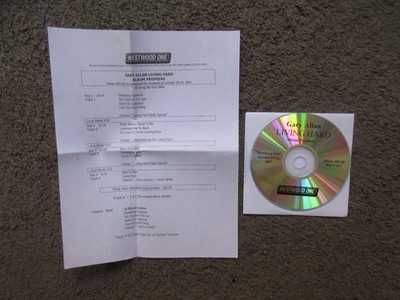 GARY ALLAN ''LIVING HARD-ALBUM PREMIERE'' 2007 1HR. WESTWOOD ONE RADIO SHOW-MINT