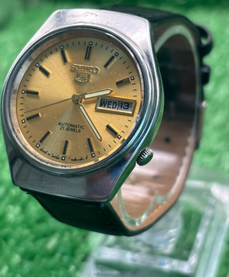 Vintage Seiko 5 Automatic || Gold Dial || Men's Vintage Watch || 21 Jewels