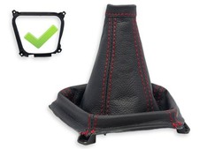 SCHALTMANSCHETTE FUR HYUNDAI TUCSON 2004-2009 6-gang LEDER NAHT ROT RAHMEN