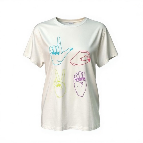 NWT Wildfox Size Small Love Signs Keke Graphic Tee Short Sleeve T Shirt White
