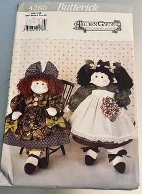 VTG`96 Butterick 4280 Pattern Garden Designed 20'' Decorative Collectible Dolls