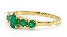 GENUINE 0.18 Cts EMERALD & LAB CREATED EMERALDS RING 10K GOLD - Free Appraisal — photo 4