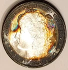 1880-S Gem BU  Flashy Rainbow Toned Obverse Morgan Dollar Near PL