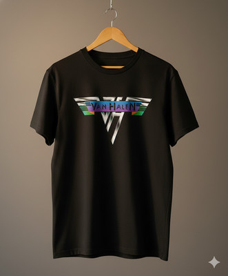 Van Halen Classic Logo Graphic Black T-Shirt Mens Rock Band - T033