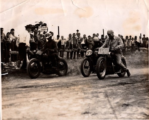 MOTORCYCLE Racing Action Shot - Dirt Track - Vintage 1930s Motorcycle Photo 8x10