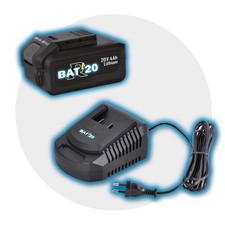 RIBIMEX PRBAT20/KIT4 Kit Caricatore + batteria 20 V - 4 Ah RBAT20