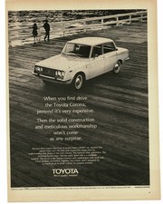 1969 Toyota Corona Sedan Vintage Print Ad Classic Import Quality Built