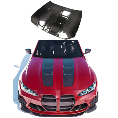 For 2021-2025 BMW G80 G82 M3 M4 Real Carbon Fiber Front Hood Vented Bonnet Cover
