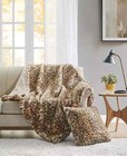 New Martha Stewart Collection Faux Fur Throw Leopard Print 50X60"