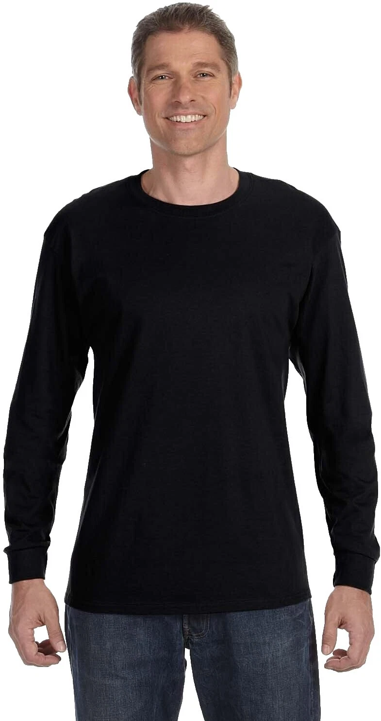 Hanes Long Sleeve Black Shirts for Men