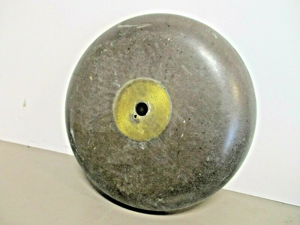 Vintage 8" Maritime Alarm Bell Cover Gong SOLID BRASS 2.5 Lbs HEAVY PATINA - Image 3 of 4