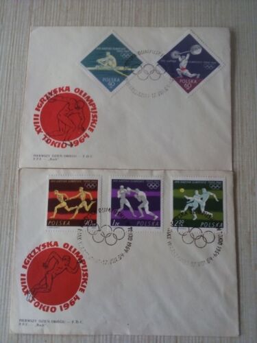 Pologne enveloppes timbres jeux olympiques - Photo 1/1
