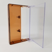5 Cassette Tape Cases: Clear Front  Brown Tint Back - Empty Plastic Boxes