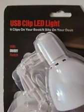 2 USB clip LED light, clip on books, desk, etc. 1 unopened white, 1 opened black