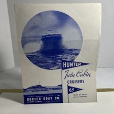 1950 The Everett Hunter Boat Co. Twin Cabin Cruiser Boating Catalog Vintage