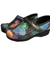 Dansko Clogs Bubbles Black Patent Leather Shoes Size 38 Sz 7.5/8 SEE PICTURES