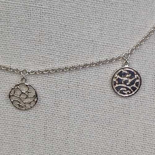 STERLING SILVER 925 JBR Round Charms Necklace. 13-568 - Picture 4 of 8