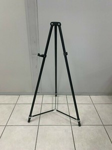 QUARTET TRIPOD 34-1/2" TALL , EASEL STAND , ALUMINUM BLACK