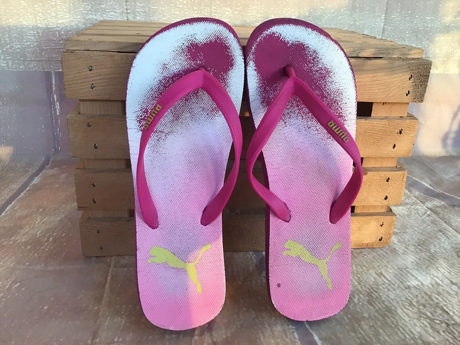 Perizoma Infradito Puma Suola in Gomma con Cinturini in Gomma Nero Donna 5 6 Rosa