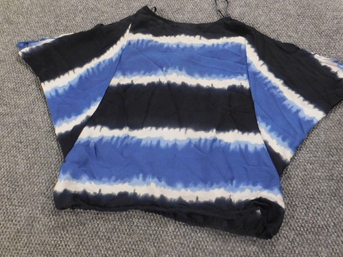 Converse Womens Blouse Medium Blue pullover stretch shirt striped - Picture 9 of 12