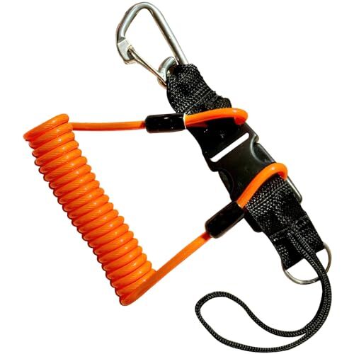 Ralondbey Scubas Diving Lanyard Steel Wire Spring Heavy Duty Lanyard With Buckle