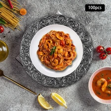 Black Charger Plates Set of 100 Chargers for Dinner Plates 13 Inch Table Charger