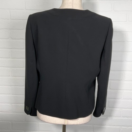 Kasper Skirt Suit Women 12P Black Career Three Button 2pc Set Retro Party Church - Picture 3 of 16